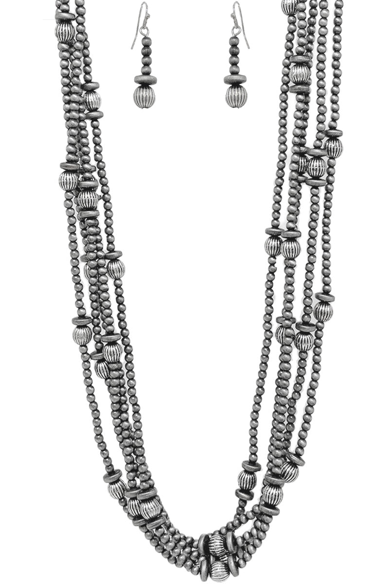 WESTERN NAVAJO PEARL GEMSTONE BEADS NECKLACE SET