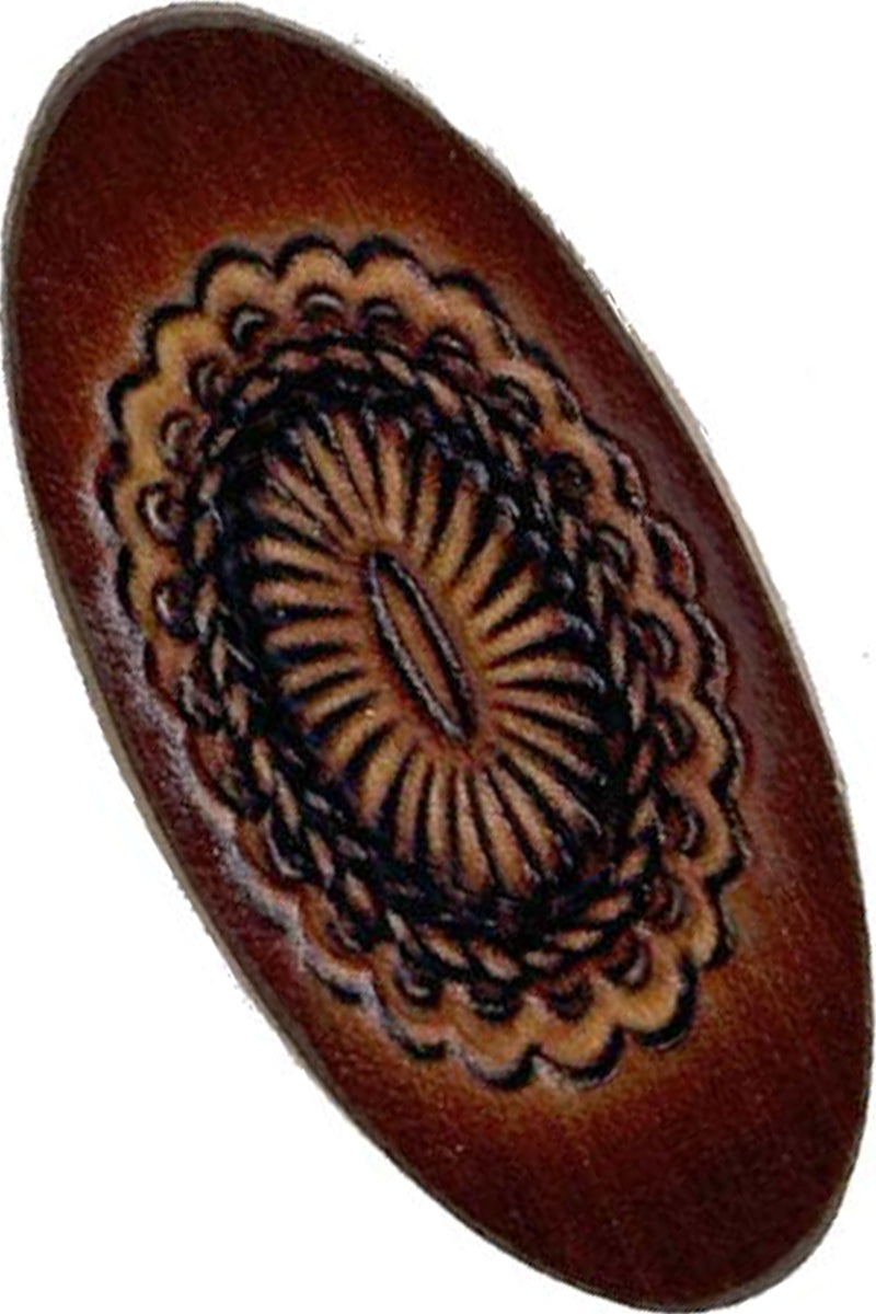 WESTERN CONCHO FLOWER PATTERN LEATHER HAIR PIN