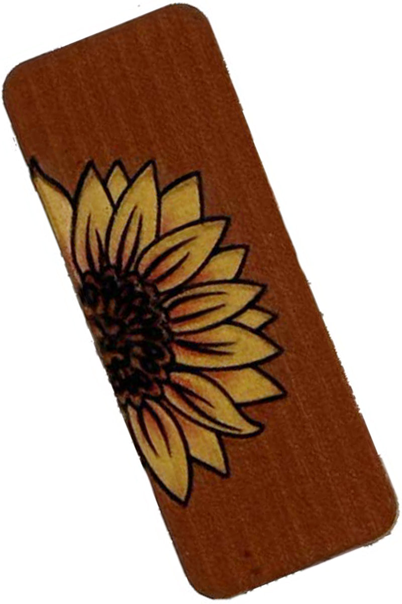 SUNFLOWER PATTERN LEATHER HAIR PIN