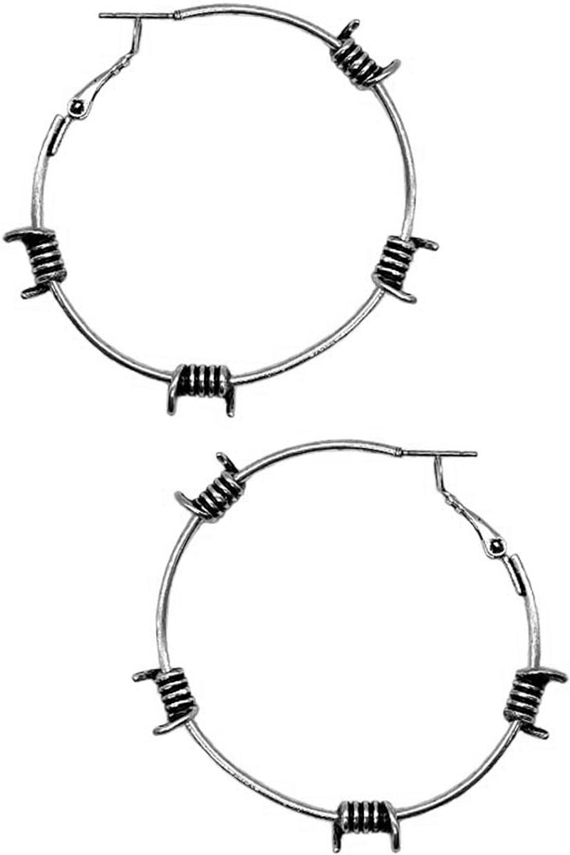 BARBED WIRE HOOP EARRING