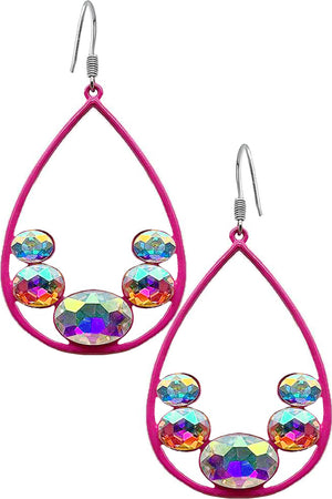 GLASS STONE EPOXY TEARDROP EARRING