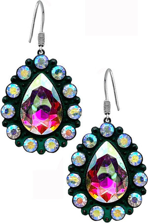 WESTERN CONCHO RHINESTONE TEARDROP EARRING