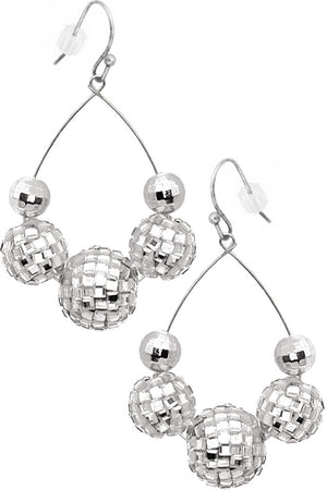 BLING BLING DISCO BALL RHINESTONE TEARDROP WIRE EARRING