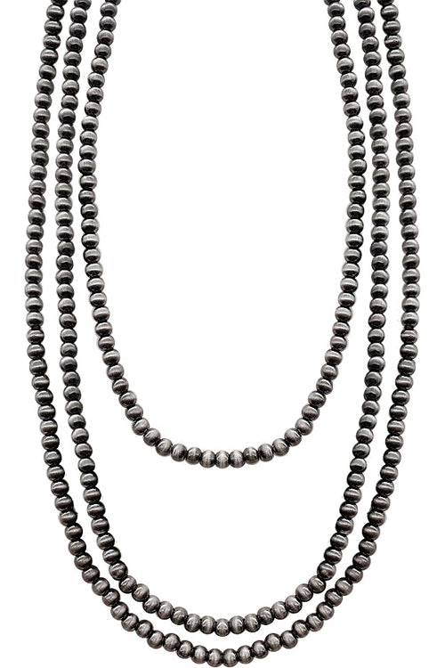 WESTERN NAVAJO PEARL BEADS MULTI STRAND NECKLACE