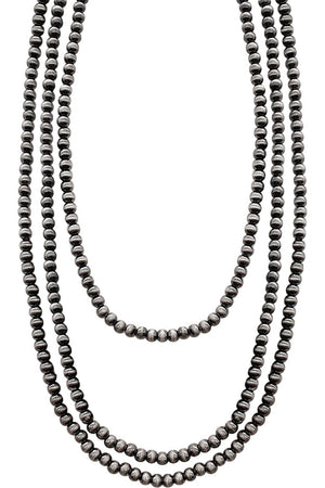 WESTERN NAVAJO PEARL BEADS MULTI STRAND NECKLACE