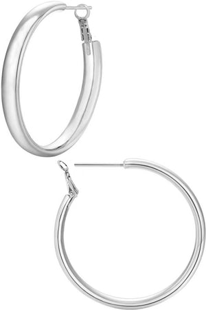 FLAT HOOP EARRING