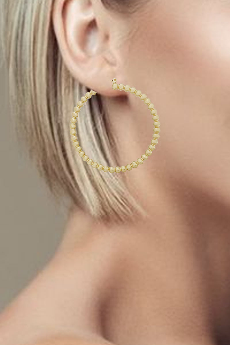 BALL PATTERN HOOP EARRING