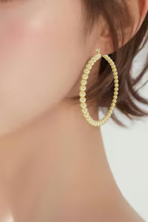 BALL PATTERN HOOP EARRING