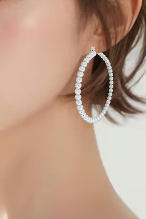 BALL PATTERN HOOP EARRING