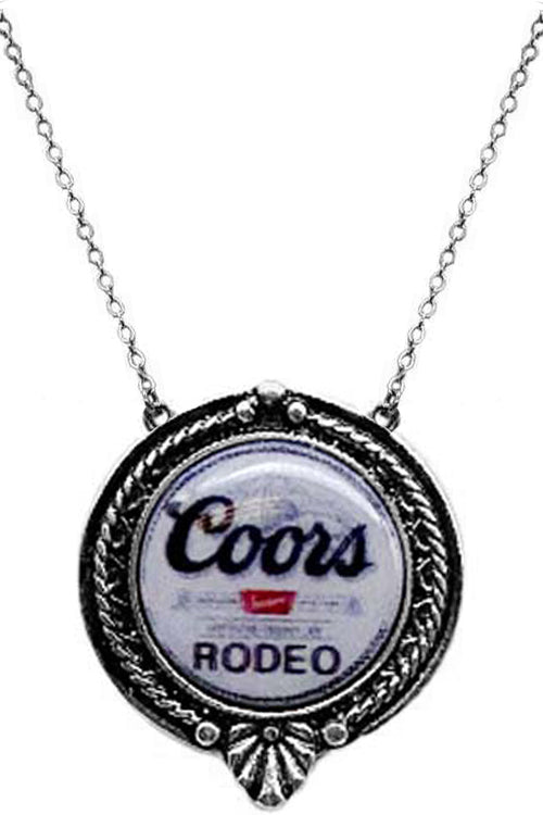 WESTERN CONCHO EPOXY DRINK LOGO PENDANT NECKLACE