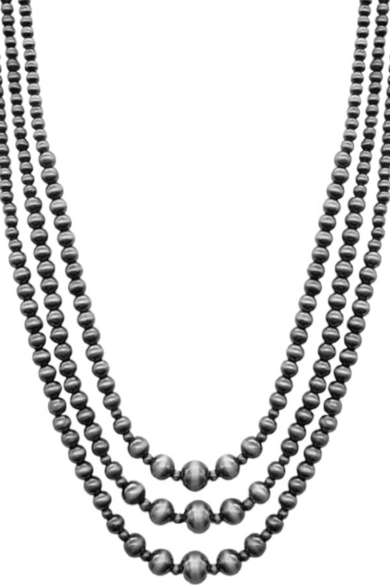 MULTI STRAND LAYERED WESTERN NAVAJO PEARL NECKLACE