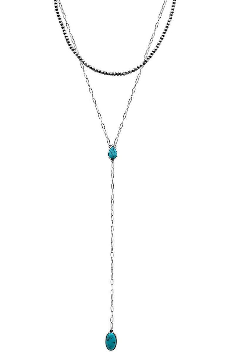 WESTERN NAVAJOPEARL GEMSTONE CLIPCHAIN Y NECKLACE