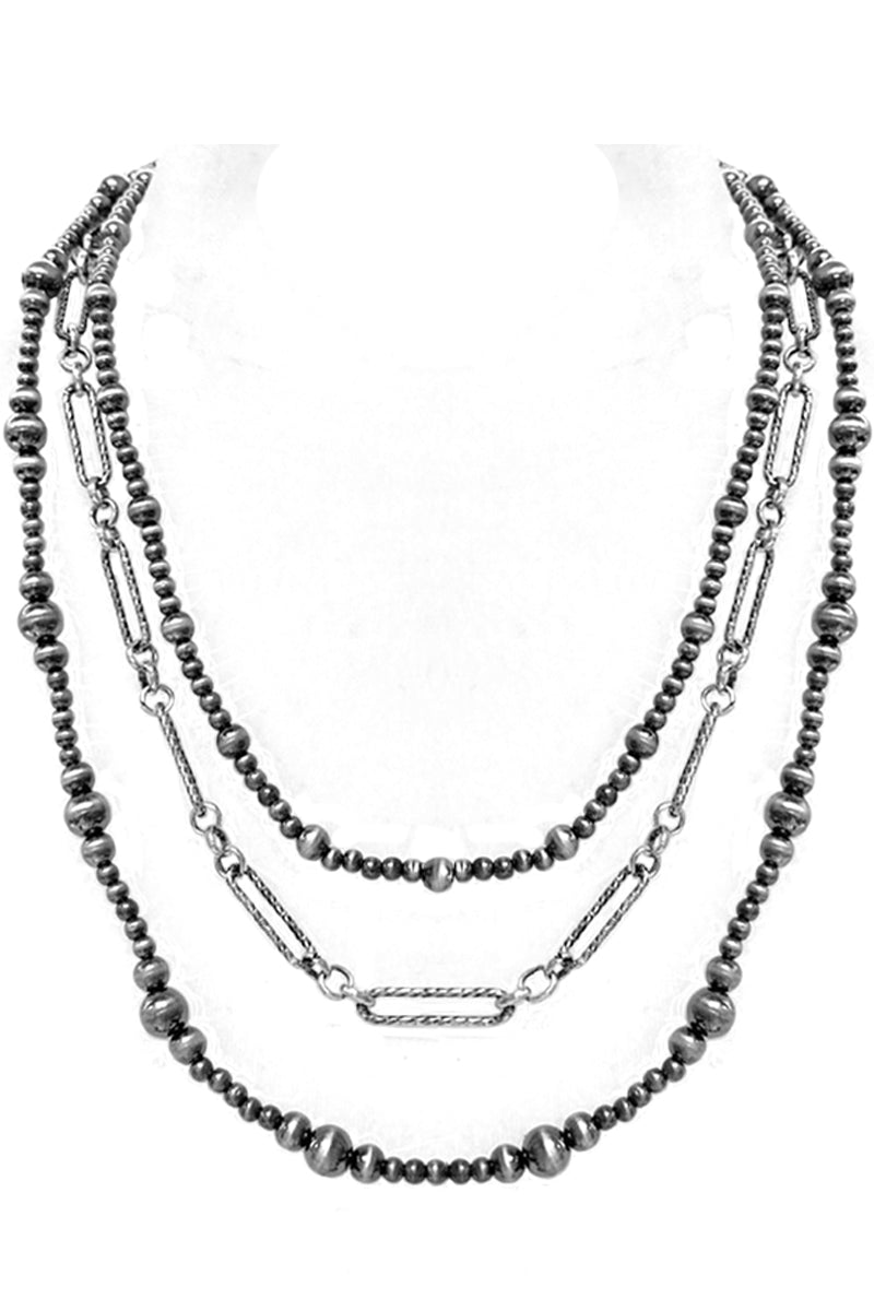 WESTERN NAVAJO PEARL BEADS CLIP CHAIN NECKLACE