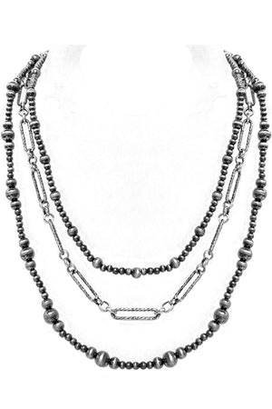 WESTERN NAVAJO PEARL BEADS CLIP CHAIN NECKLACE