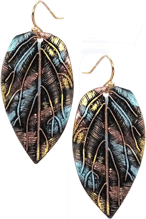 FALL COLOR LEAF EARRING