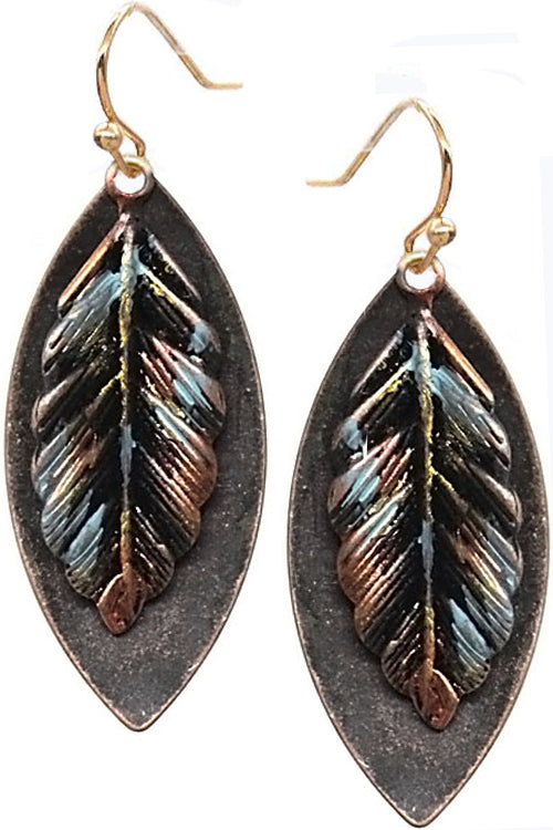 FALL COLOR LEAF EARRING