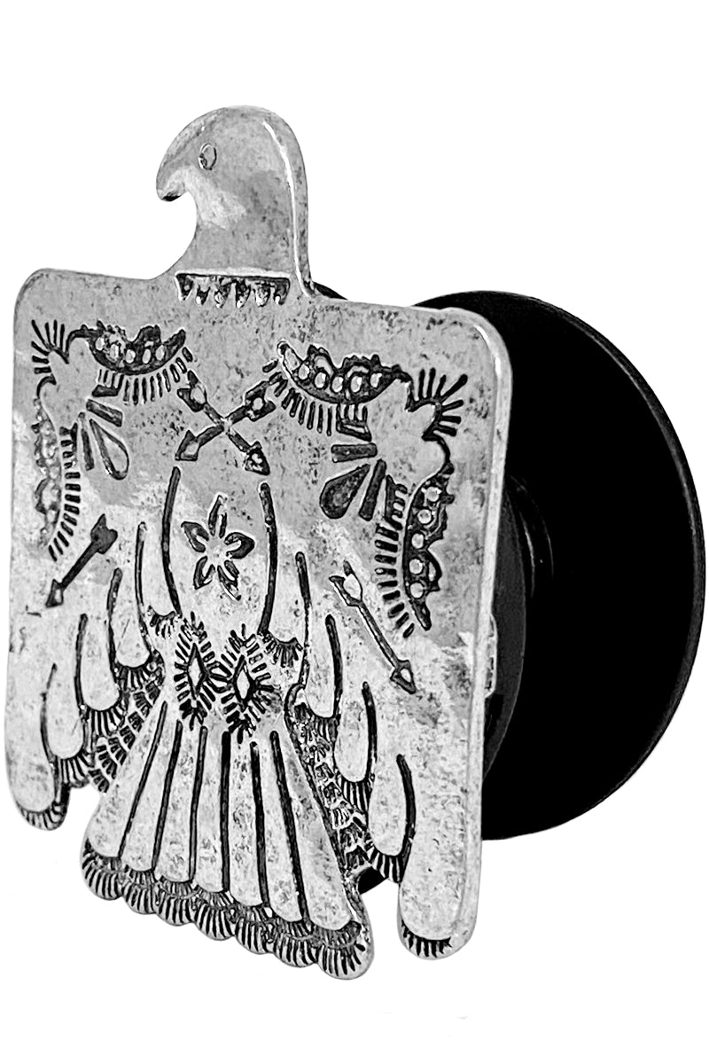 WESTERN CONCHO STYLE AZTEC ARROW TEXTURED THUNDERBIRD CASTING POP UP PHONE GRIP 