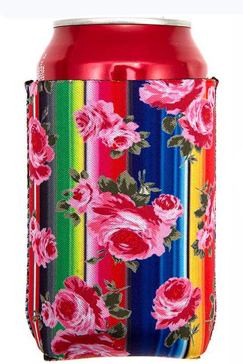 SERAPE FLOWER ROSES Can BOTTLE DRINK COOLER SLEEVE