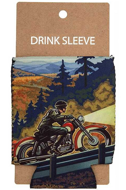 BIKER MOTORCYCLE SUNSET  DRINK Coolers SLEEVE