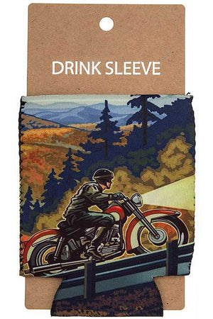 BIKER MOTORCYCLE SUNSET  DRINK Coolers SLEEVE