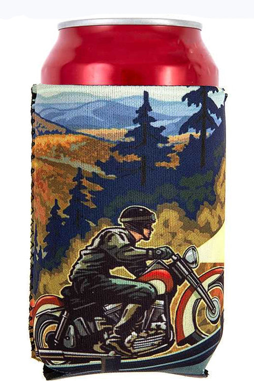 BIKER MOTORCYCLE SUNSET  DRINK Coolers SLEEVE