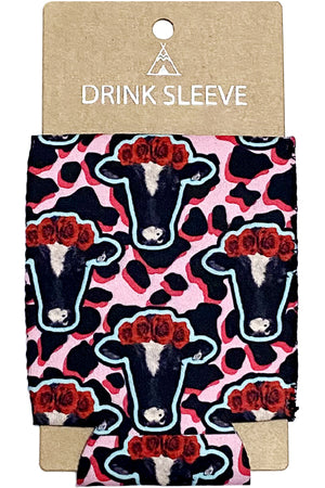 FLOWER COW Can BOTTLE Coolers DRINK SLEEVE