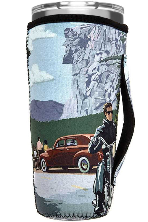 BIKER MOTORCYCLE LANDSCAPE TUMBLER DRINK SLEEVE