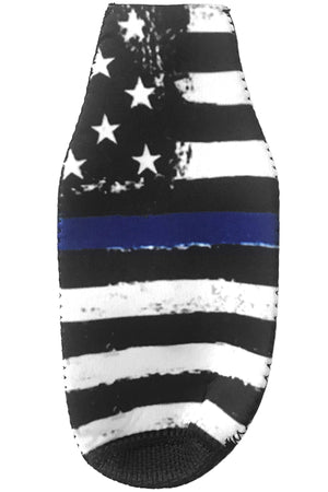 BLUE LINE USA FLAG GLASS PET BOTTLE DRINK SLEEVE