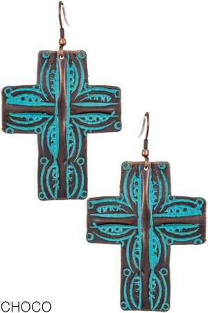 INDIA HANDMADE WESTERN CROSS  EARRING