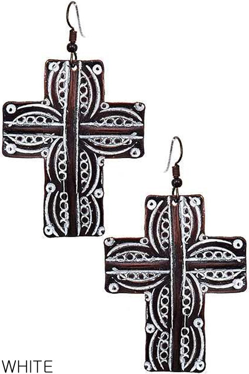 INDIA HANDMADE WESTERN CROSS  EARRING