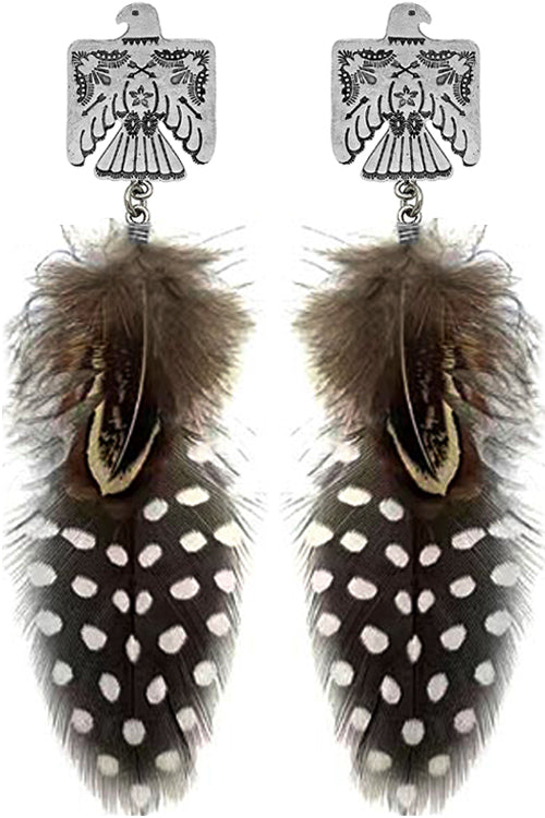 WESTERN CONCHO STYLE TEXTURED AZTEC CROSS THUNDERBIRD FLOWER CASTING FEATHER CHARM POST DANGLING EARRING