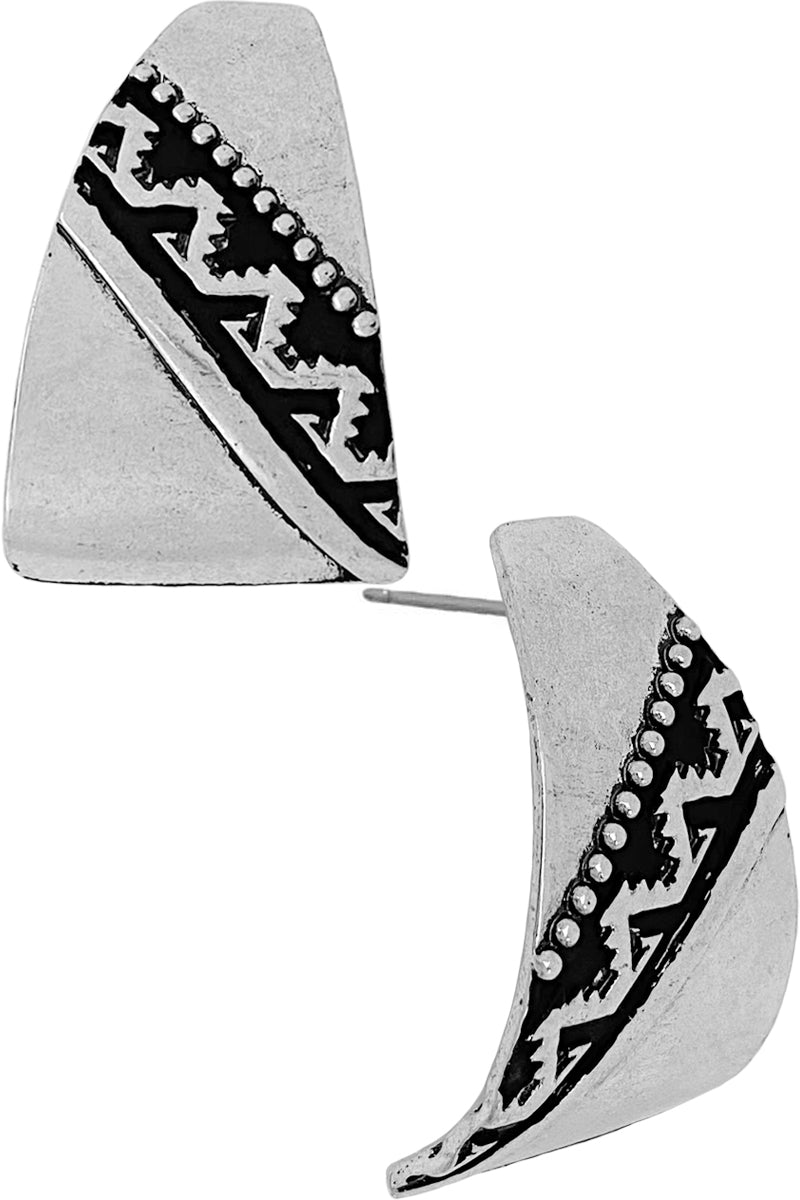 WESTERN AZTEC TRAPEZOID STUD EARRING