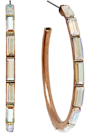 WESTERN BAR RHINESTONE HOOP EARRING