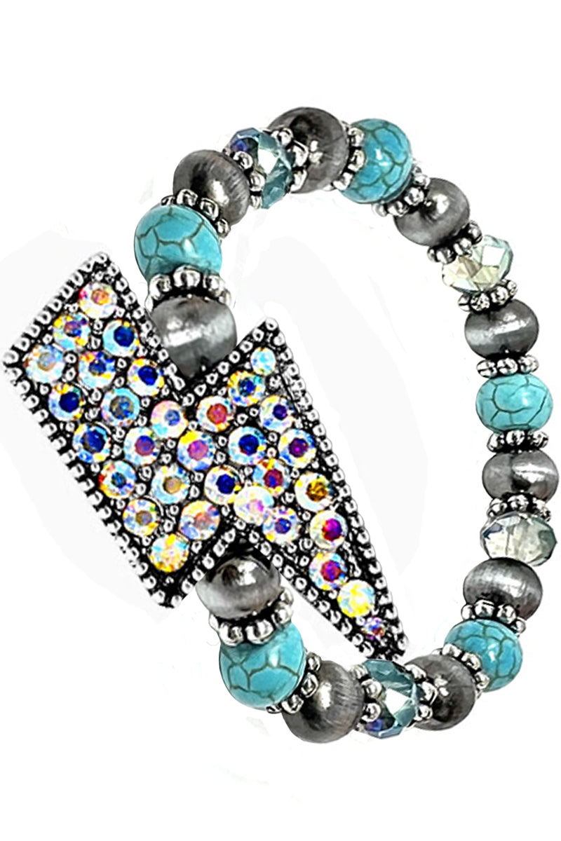 WESTERN RHINESTONE THUNDERBOLT GEMSTONE BRACELET