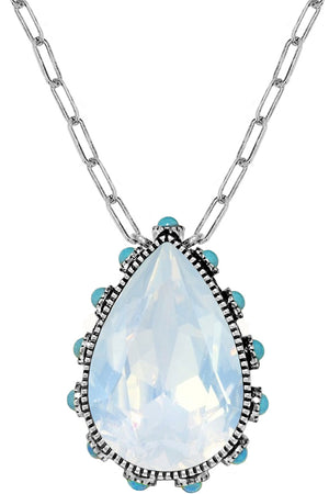 WESTERN RHINESTONE GEMSTONE CLIP CHAIN NECKLACE