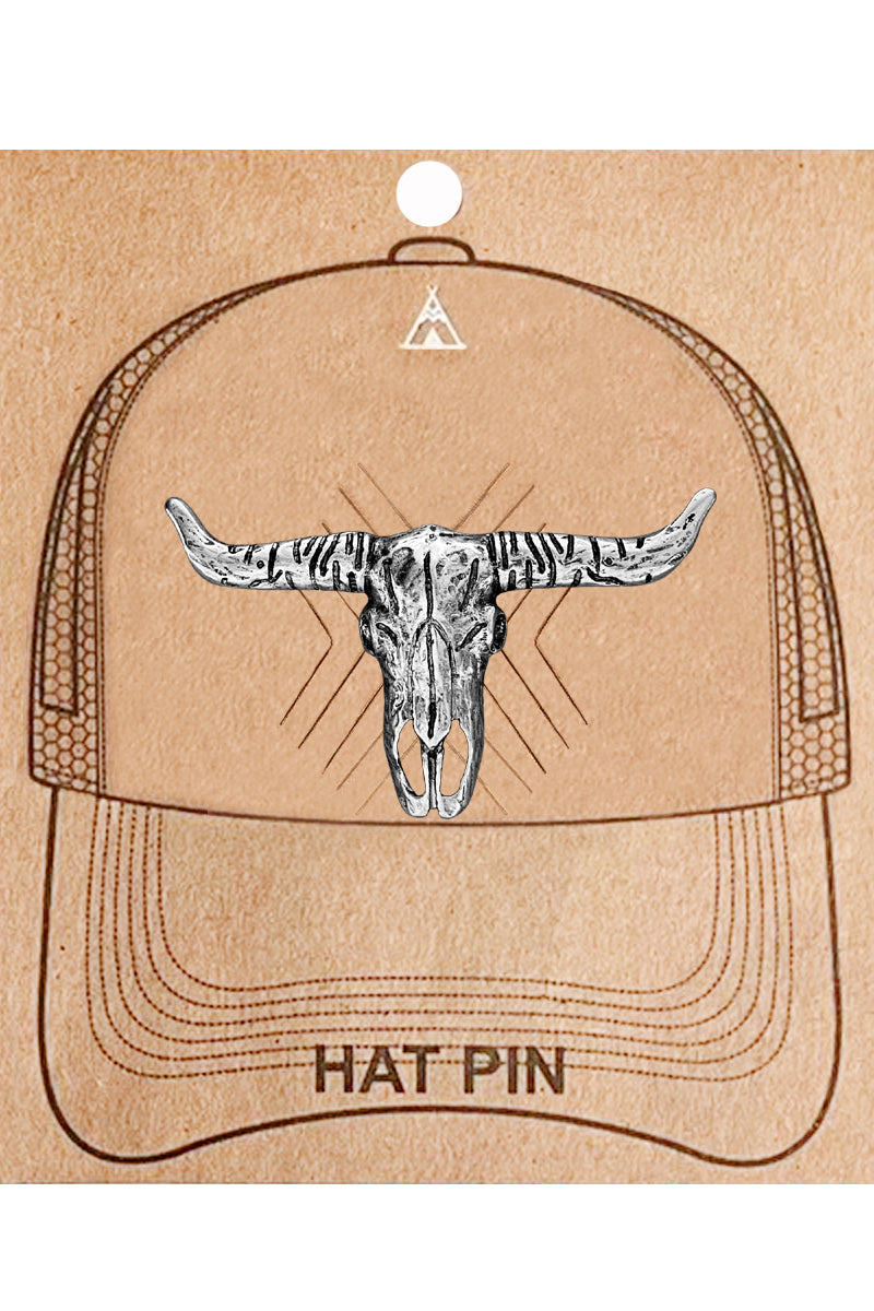 WESTERN STEER HEAD HAT PIN