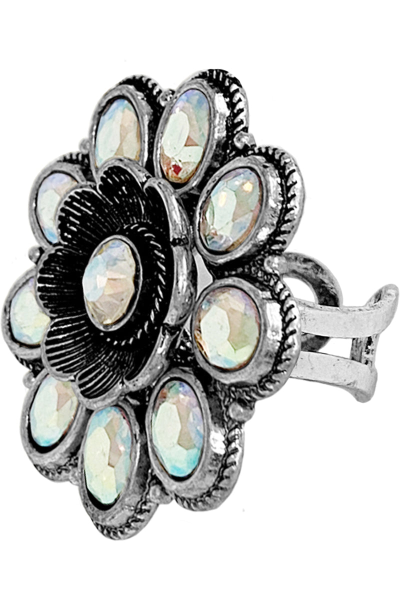 WESTERN RHINESTONE FLOWER RING