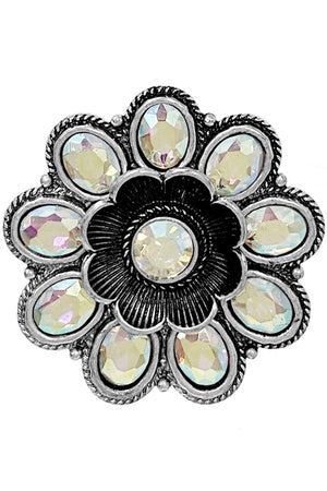 WESTERN RHINESTONE FLOWER RING