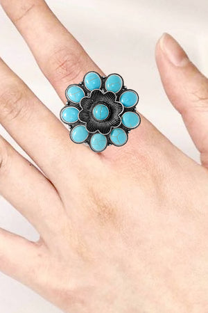 WESTERN GEMSTONE FLOWER RING