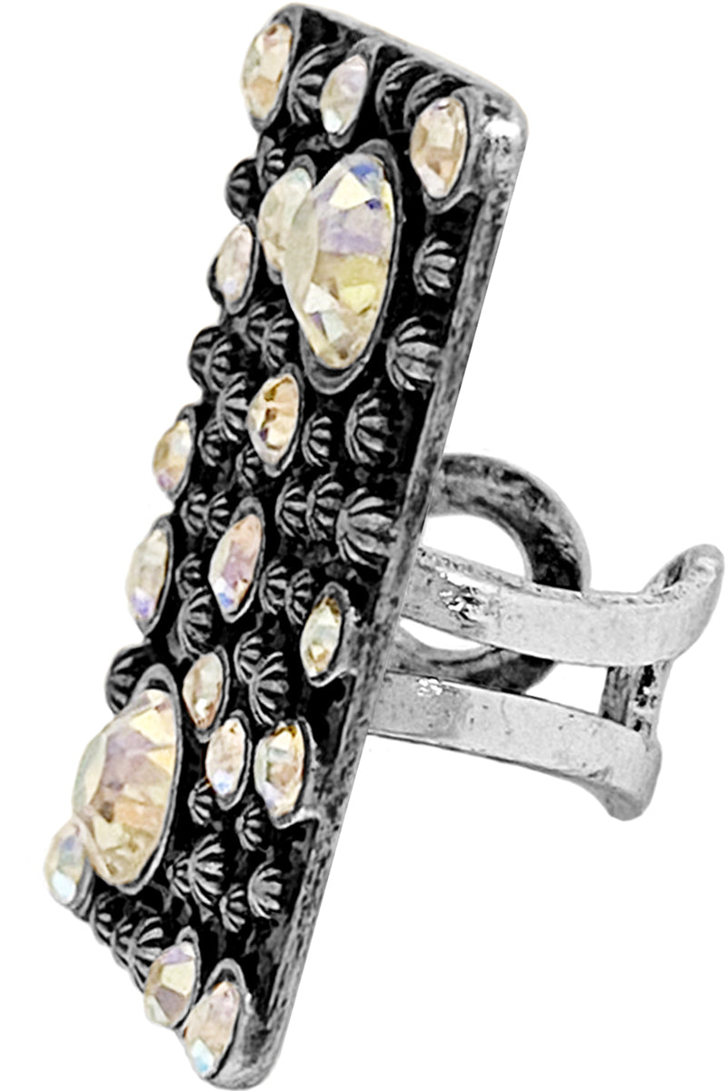 WESTERN RHINESTONE CONCHO BAR RING