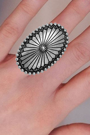 WESTERN CONCHO FLOWER CUFF RING