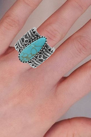 WESTERN AZTEC GEMSTONE BAND RING