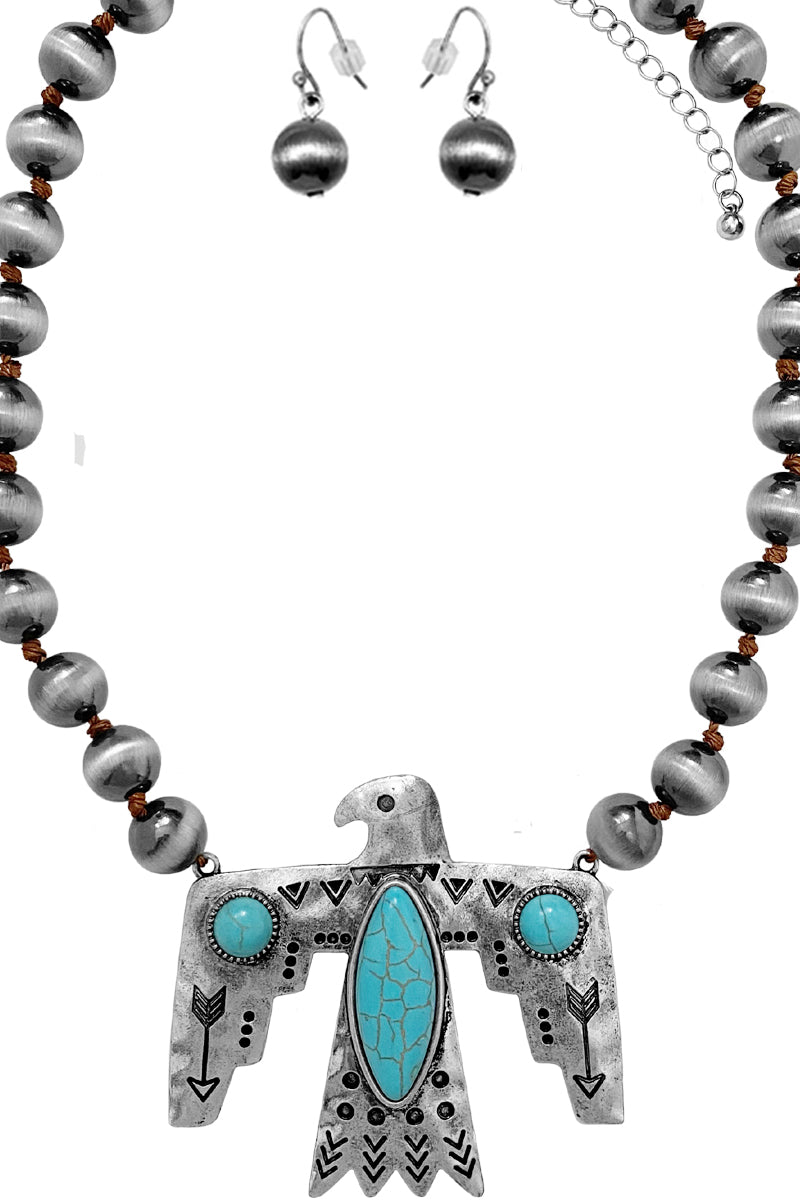 ARROW AZTEC TQ THUNDERBIRD NAVAJO PEARL NECKLACE