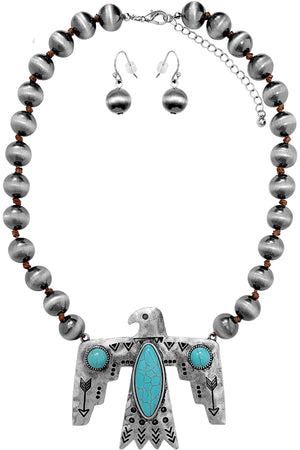 ARROW AZTEC TQ THUNDERBIRD NAVAJO PEARL NECKLACE