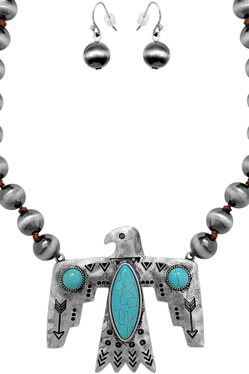 ARROW AZTEC TQ THUNDERBIRD NAVAJO PEARL NECKLACE