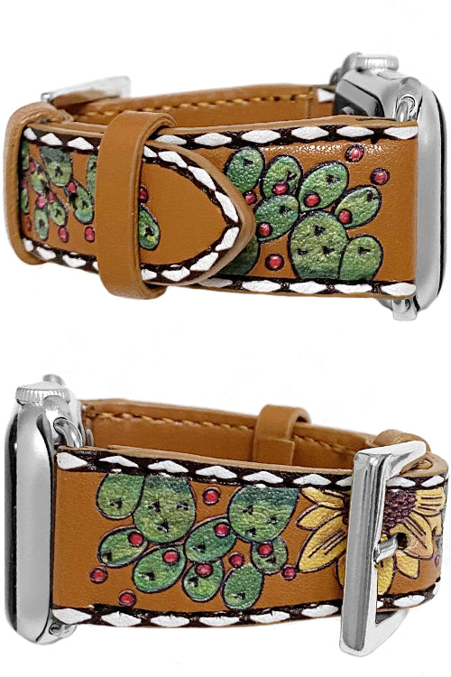 WESTERN CACTUS SUNFLOWER STITCH APPLE WATCH BAND