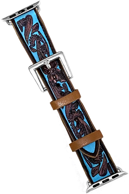 WESTERN DESIGN LEATHER BUCKLE APPLE WATCH BAND