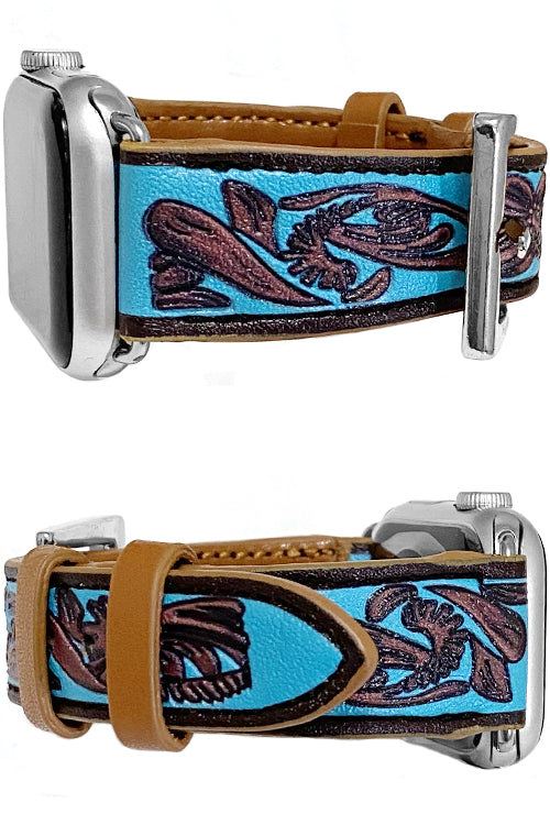 WESTERN DESIGN LEATHER BUCKLE APPLE WATCH BAND