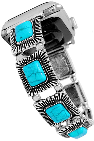 WESTERN GEMSTONE BAR STRETCH APPLE WATCH BANDS