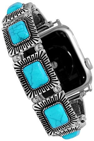 WESTERN GEMSTONE BAR STRETCH APPLE WATCH BANDS